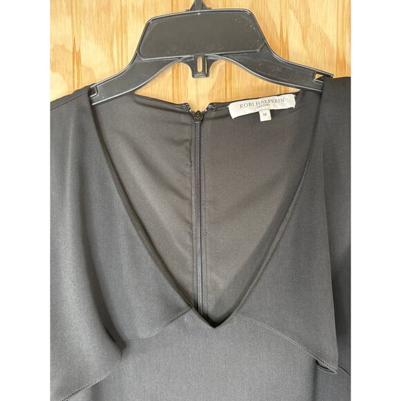 Kobi Halperin Black Ruffle Boho Sleeve Dress Medium, Dark Cottagecore, Fairygoth - Picture 4 of 11